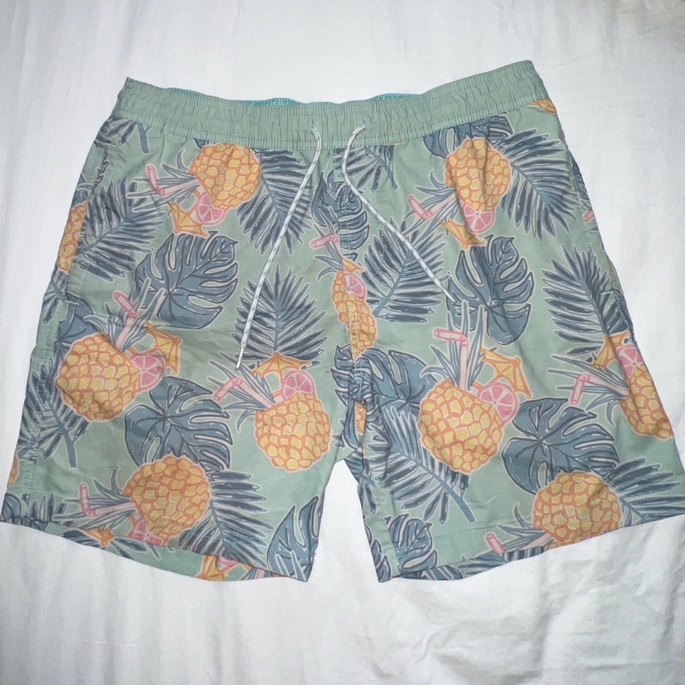 Tropical Pineapple Print Swim Shorts